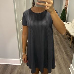 Forever 21 Ribbed T-Shirt Dress Grey Medium